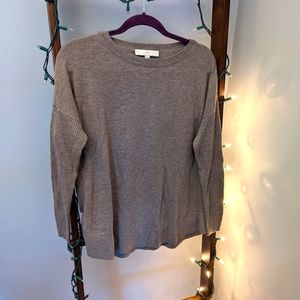 LOFT Brown Crew Neck Sweater Size S